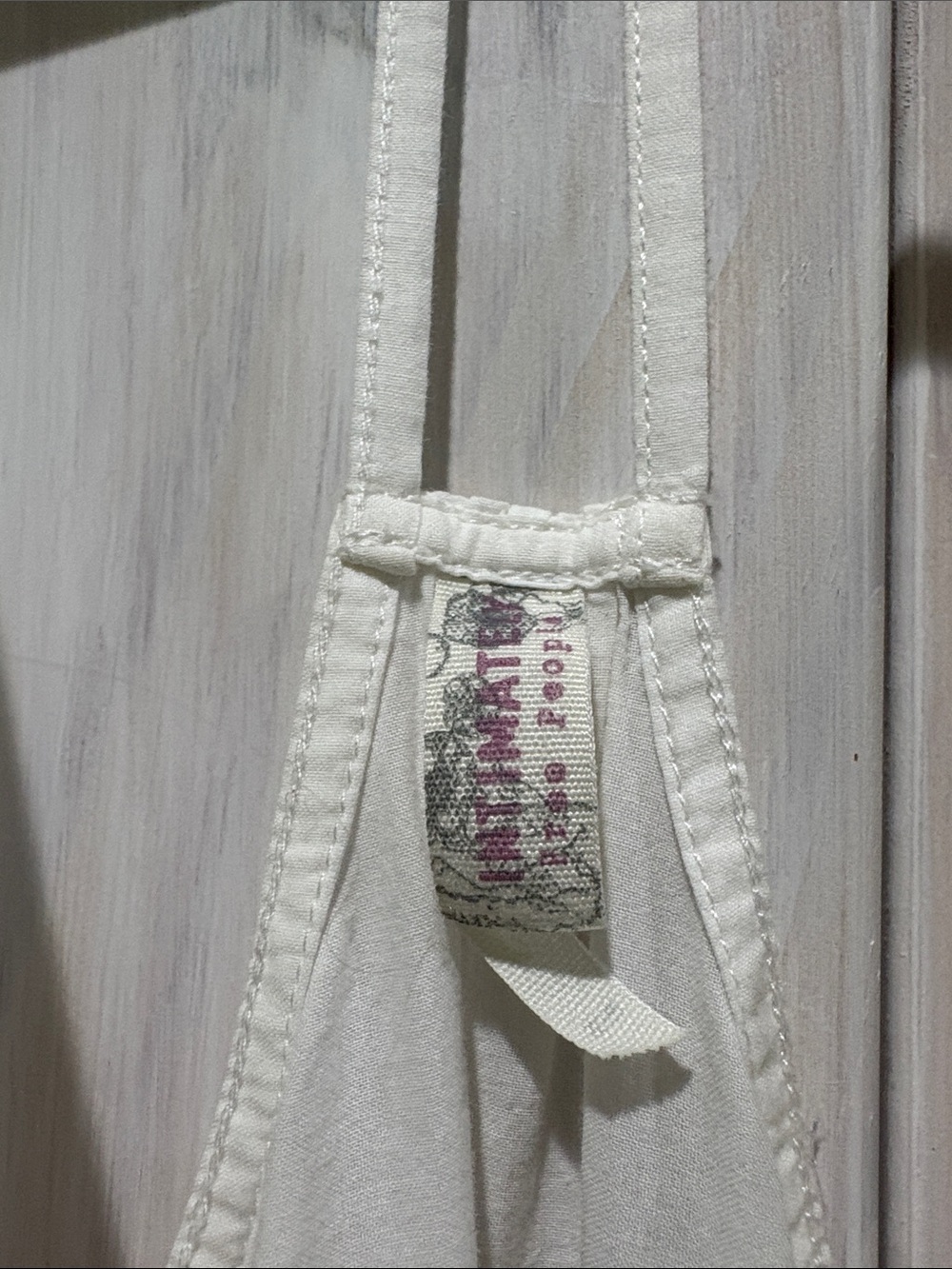 Free People Intimates Cream Heavy Embroidered Mini Slip Dress with Delicate Stp - Picture 2 of 8